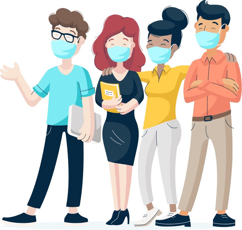 Illustration of Monsido staff looking happy
