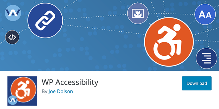 A screenshot of the header of the WP Accessibility plugin page,