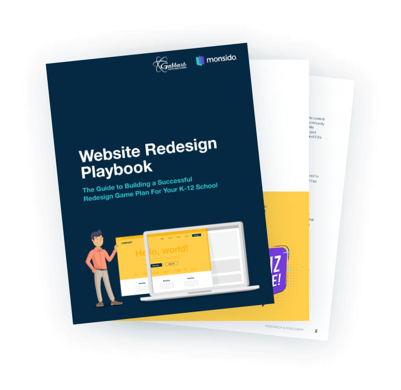 Illustration depicting the Website Redesign playbook as a set of pages