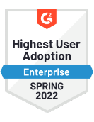 G2 Highest User Adoption Enterprise Spring 2022