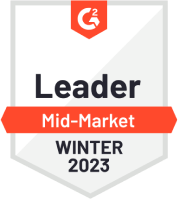 G2 badge - Leader Mid-Market Winter 2023