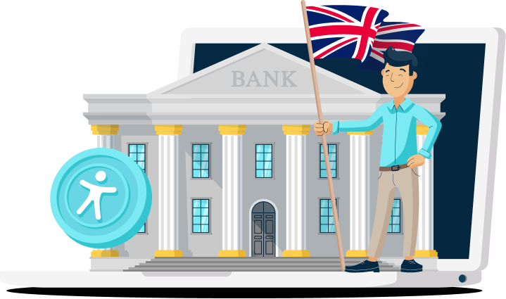 Illustration of laptop and bank