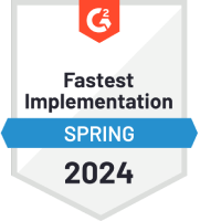G2 badge - fastest implementation
