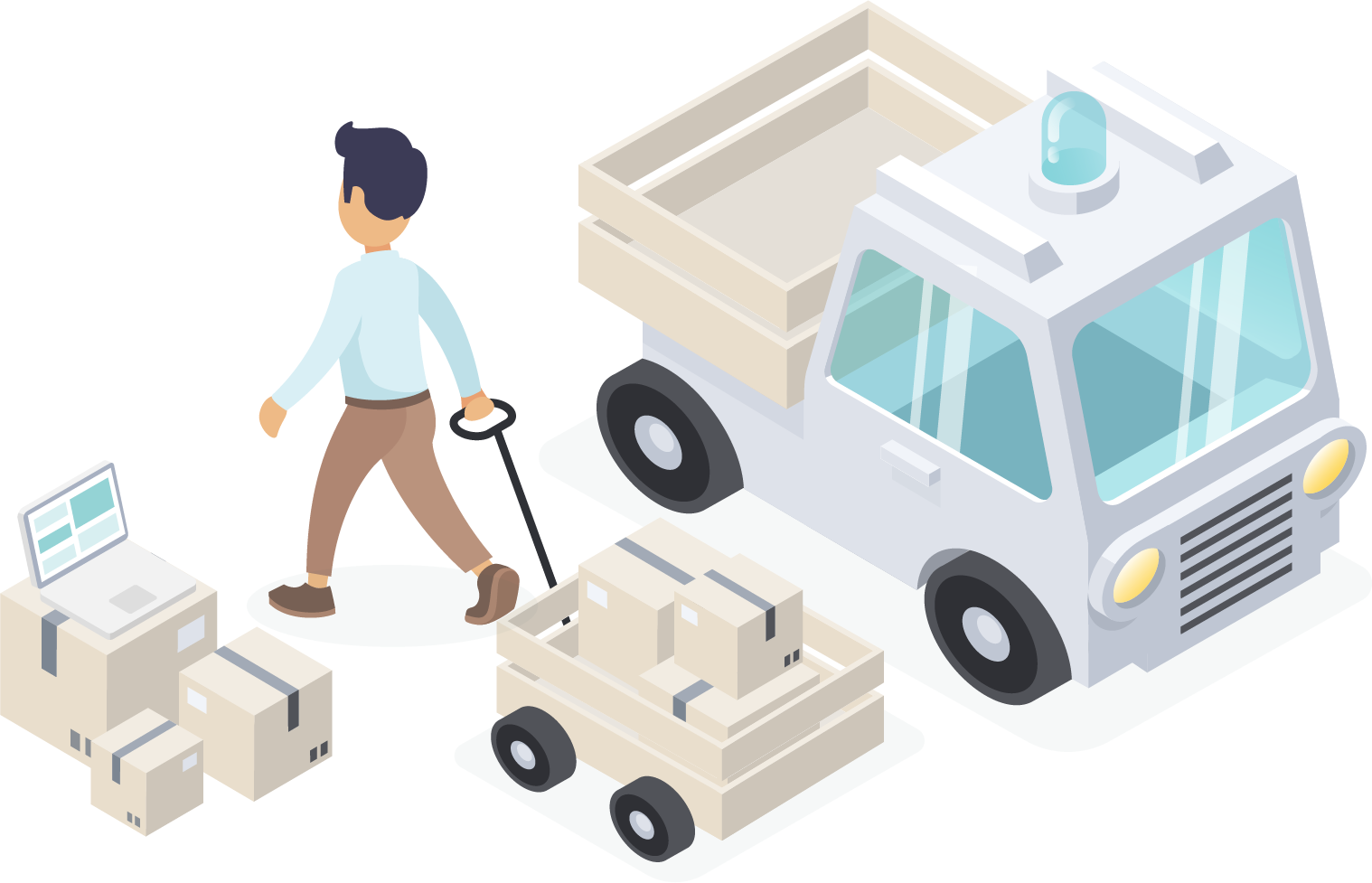An imaginary illustration of Monsido's characters getting website's job done without logging in to CMS